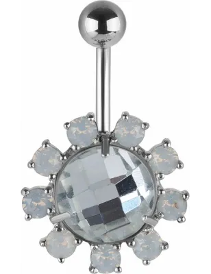 Piercing nombril Swarovski cristaux blancs