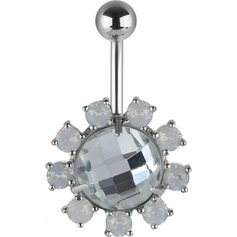 Piercing nombril Swarovski cristaux blancs