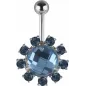 Piercing nombril Swarovski cristaux bleus