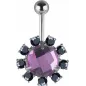 Piercing nombril Swarovski cristaux violet