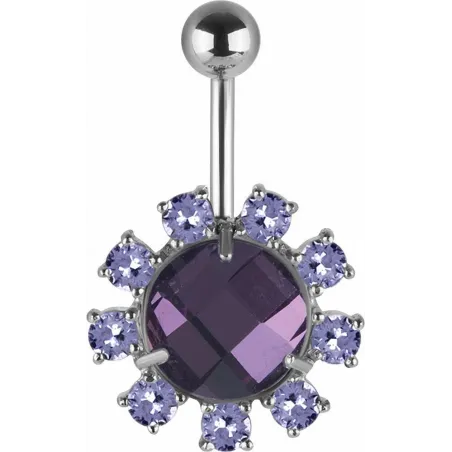 Piercing nombril Swarovski cristaux tanzanite