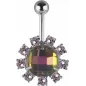 Piercing nombril Swarovski cristaux aurore boréale