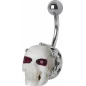 Piercing nombril Swarovski crâne blanc