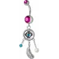 Piercing nombril Swarovski attrape rêve fuchsia