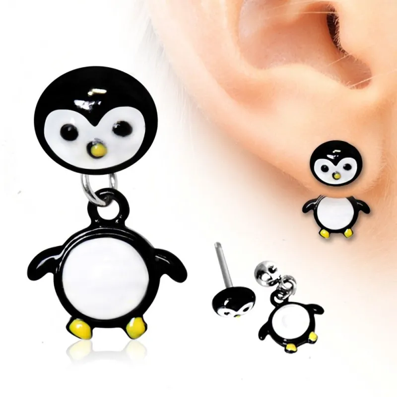 Piercing oreille pingouin