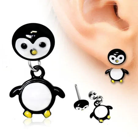 Piercing oreille pingouin