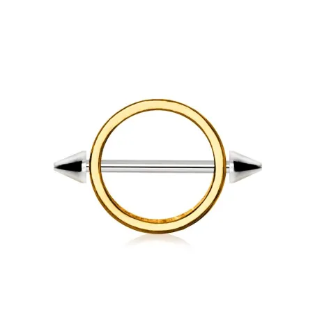 Piercing téton cercle plaqué or