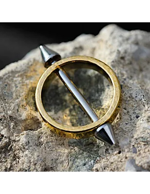 Piercing téton cercle plaqué or