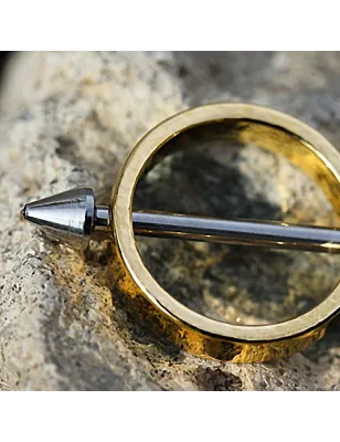 Piercing téton cercle plaqué or