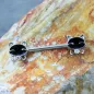 Piercing téton chatons noirs