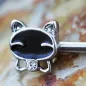 Piercing téton chatons noirs