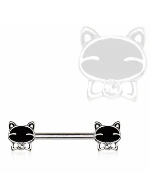 Piercing téton chatons noirs
