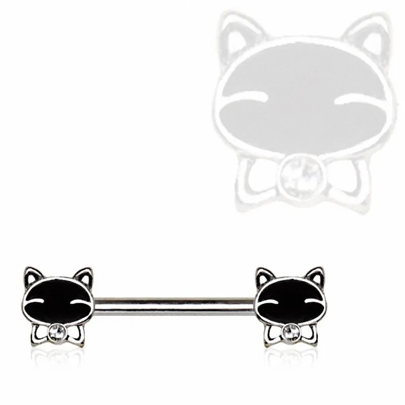 Piercing téton chatons noirs