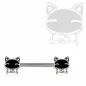 Piercing téton chatons noirs