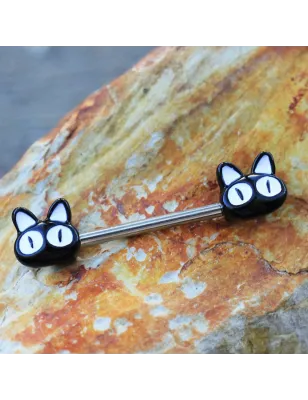 Piercing téton chats noirs