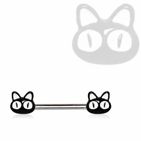 Piercing téton chats noirs