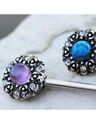 Piercing téton roses médiévales