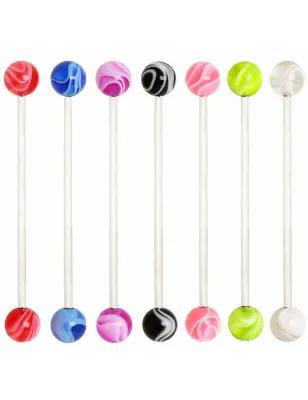Piercing nombril de grossesse boules acrylique marbrées