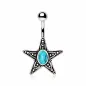 Piercing nombril étoile pierre turquoise