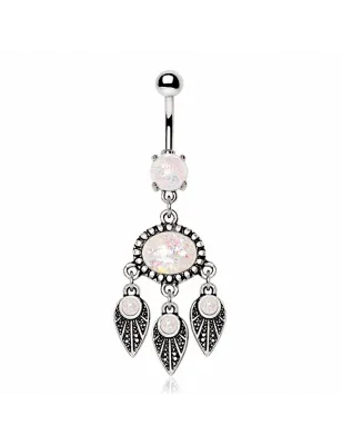 Piercing nombril carillon de vent opale