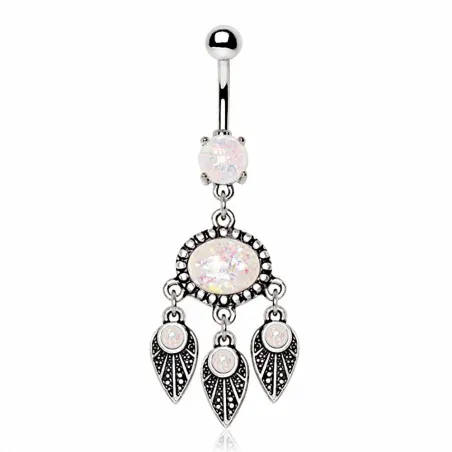 Piercing nombril carillon de vent opale