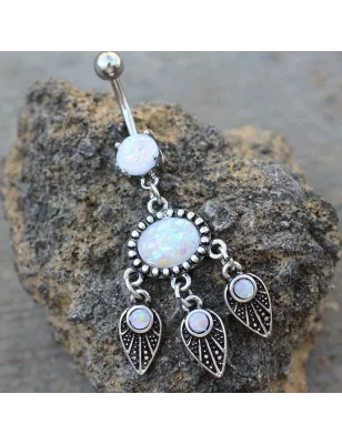 Piercing nombril carillon de vent opale