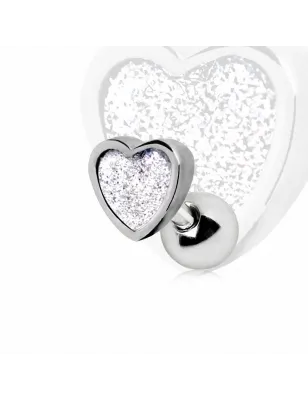 Piercing cartilage hélix coeur poudré