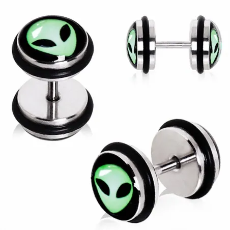 Piercing faux plug alien
