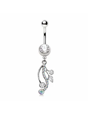 Piercing nombril crystal vigne aurore boréale