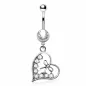 Piercing nombril coeur avec ruban