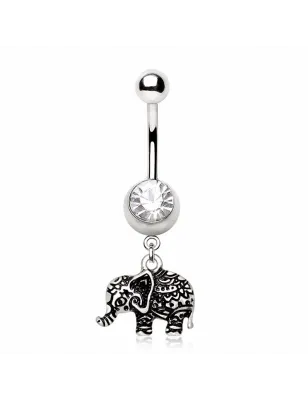 Piercing nombril éléphant henné