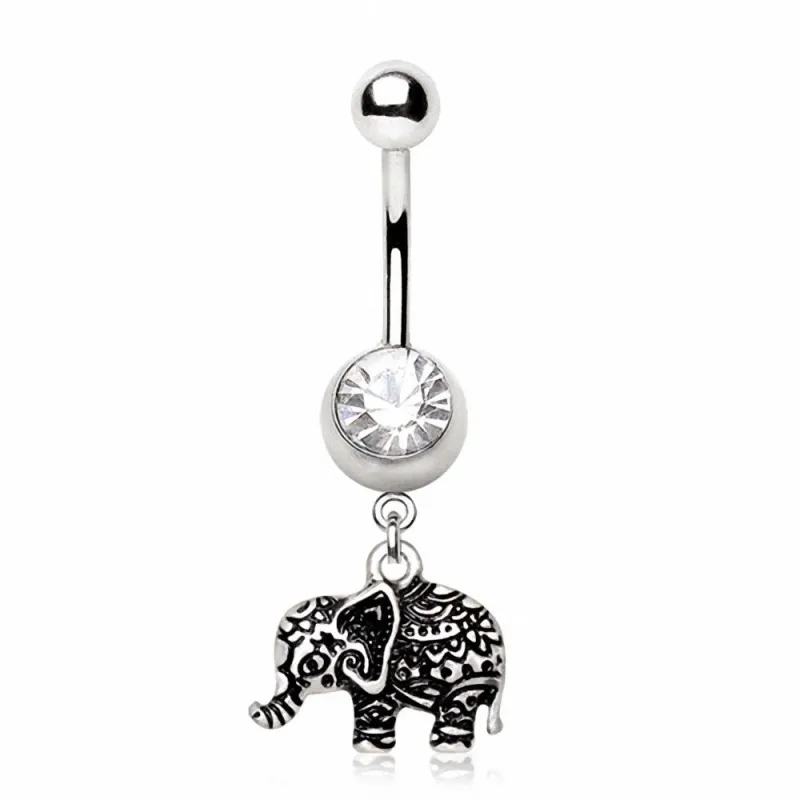 Piercing nombril éléphant henné