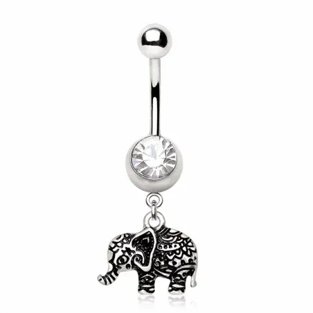 Piercing nombril éléphant henné