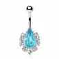 Piercing nombril larme turquoise gemmes