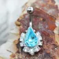 Piercing nombril larme turquoise gemmes
