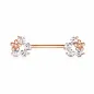 Piercing téton or rose fleurs