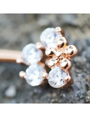 Piercing téton or rose fleurs