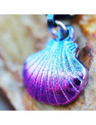 Piercing nombril coquillage bleu et rose