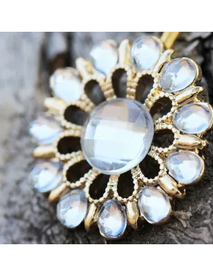 Piercing nombril plaqué or large fleur