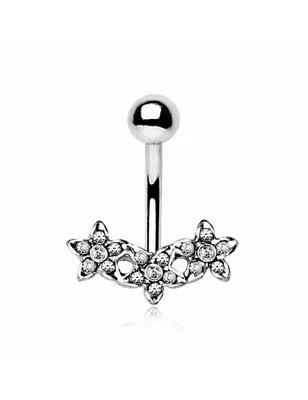 Piercing nombril triple fleur