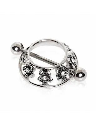 Piercing téton bouclier floral