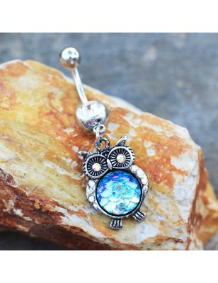 Piercing nombril hibou écailles multicolores