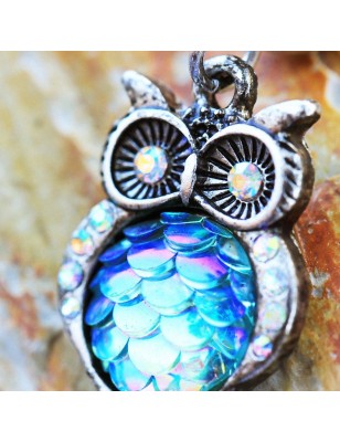 Piercing nombril hibou écailles multicolores