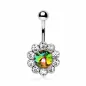 Piercing nombril fleur vitrail