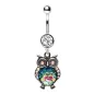 Piercing nombril hibou écailles multicolores
