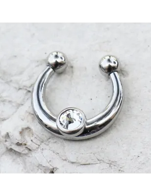 Faux piercing septum gemme