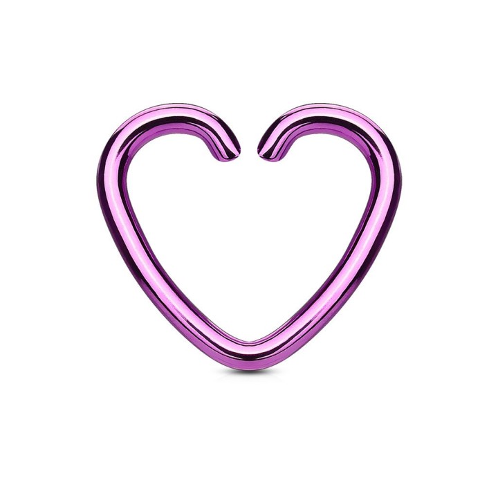 Faux Piercing Oreille Cartilage Titane Coeur