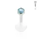 Piercing oreille labret PTFE Téflon strass rond
