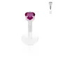 Piercing oreille labret PTFE Téflon strass coeur