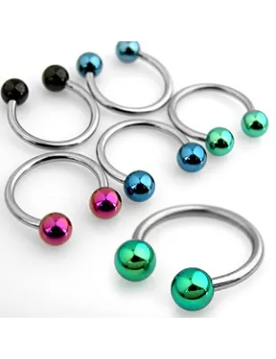 Piercing fer à cheval Boules Titanium - Bijou Piercing Fer à Cheval